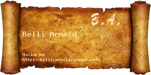 Belli Arnold névjegykártya