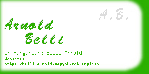 arnold belli business card